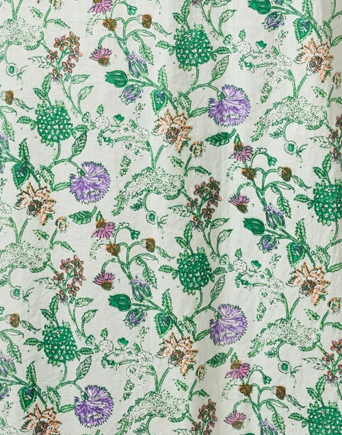 Fabric image - Pomegranate - Mila Green Floral Shirt Dress 