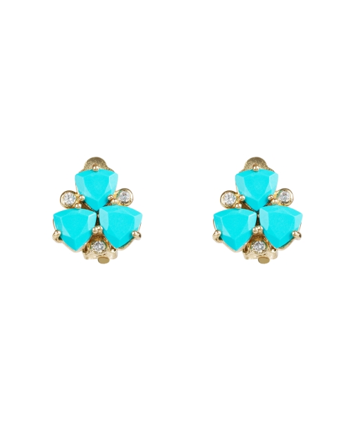 Product image - Atelier Mon - Turquoise Cluster Stud Clip Earrings