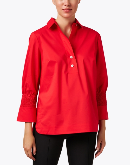 Front image - Hinson Wu - Morgan Red Shirt