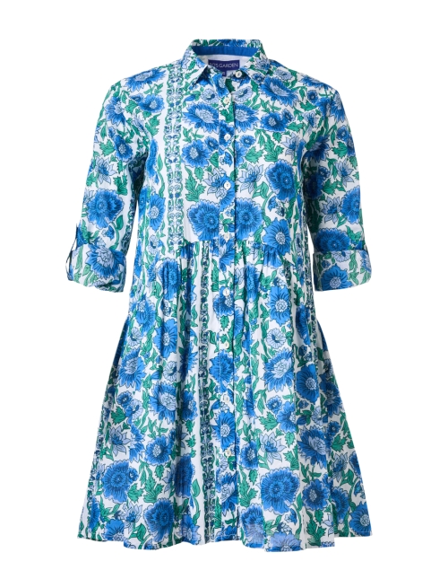 Deauville Blue and Green Print Shirt Dress | Ro's Garden