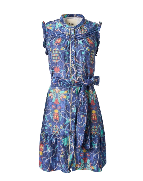 Product image - Chufy - Layla Blue Multi Print Cotton Silk Dress