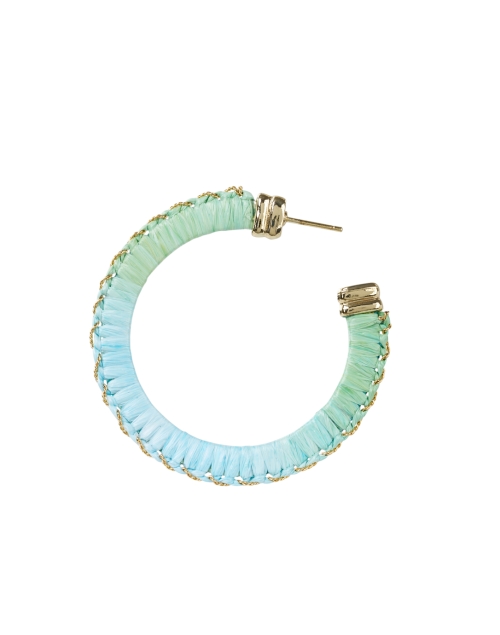 Back image - Gas Bijoux - Belo Blue Raffia Hoop Earrings