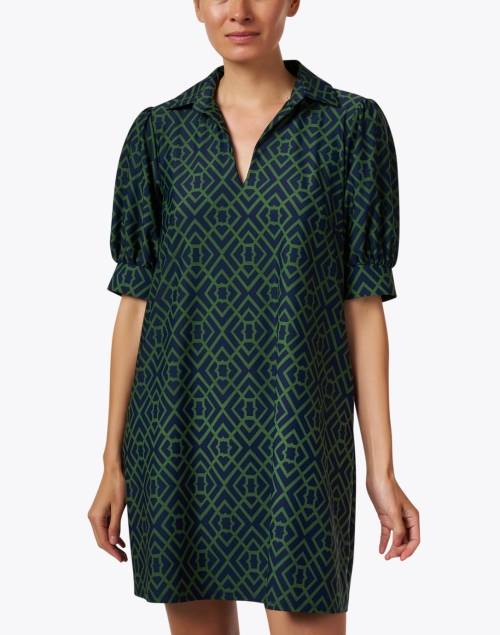 Front image - Jude Connally - Emerson Green and Black Print Dress