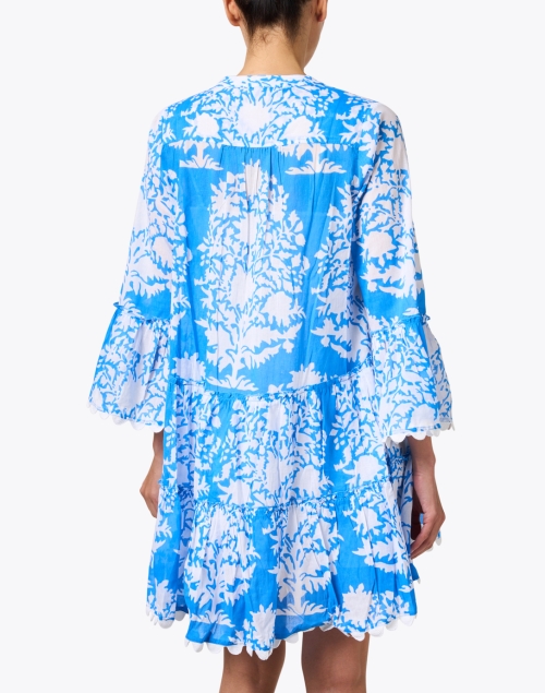 Back image - Juliet Dunn - Blue Print Cotton Dress
