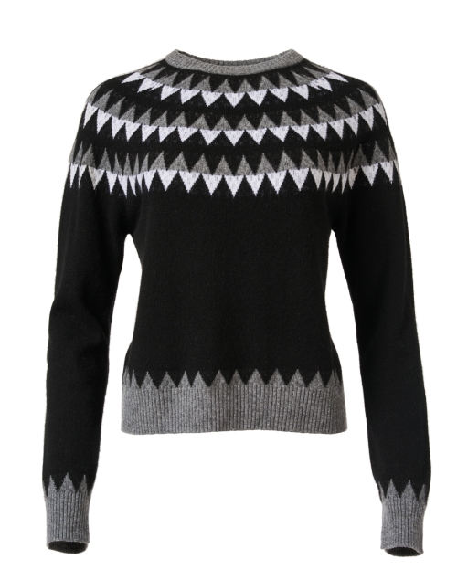 Product image - Jumper 1234 - Val Black and White Multi Intarsia Cashmere Sweater 