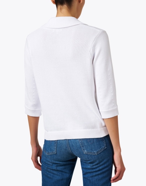 Back image - Kinross - White Cotton Polo Sweater