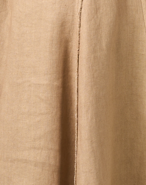 Fabric image - Lafayette 148 New York - Tan Linen A-Line Dress 