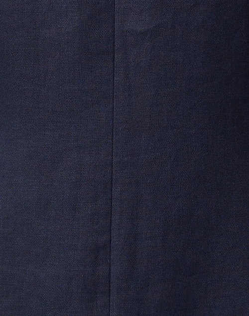Fabric image - Lafayette 148 New York - Navy Linen Contrast Trim Blazer
