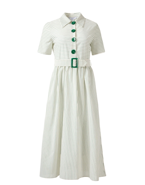 Product image - L.K. Bennett - Bextor Green and Cream Stripe Shirt Dress