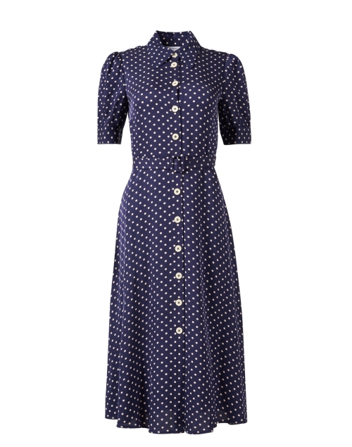 Product image - L.K. Bennett - Valerie Navy Polka Dot Shirt Dress