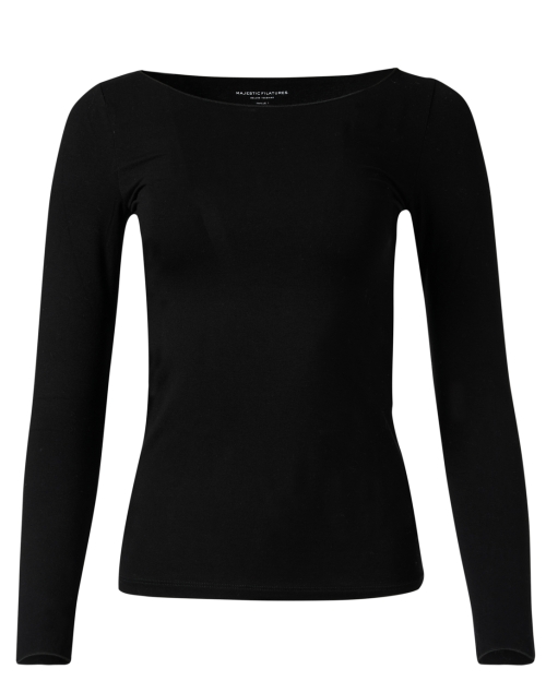 Product image - Majestic Filatures - Black Soft Touch Boatneck Top