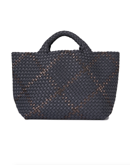 Product image - Naghedi - St. Barths Medium Navy & Metallic Plaid Handbag