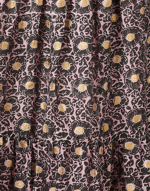 Fabric image - Oliphant - Black Floral Print Cotton Silk Dress