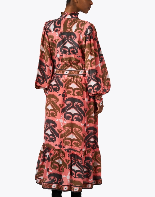 Back image - Oliphant - Brick Pink Multi Print Dress