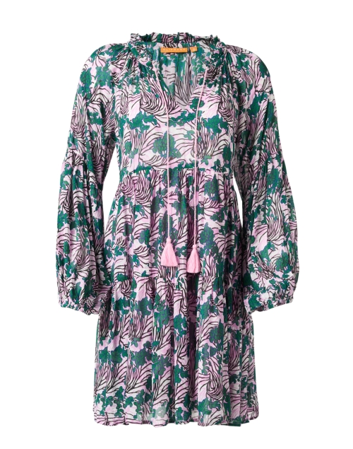 Product image - Oliphant - Pink and Green Print Cotton Silk Dress
