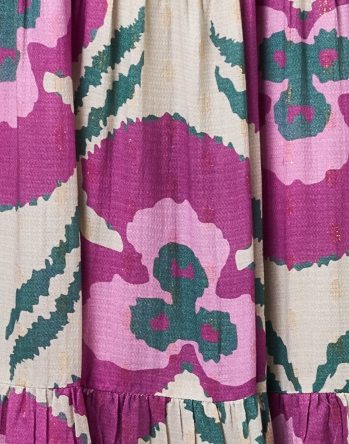 Fabric image - Oliphant - Purple Floral Print Smocked Dress