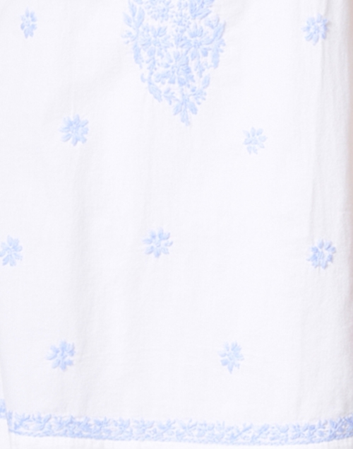 Fabric image - Roller Rabbit - Faith White and Blue Embroidered Cotton Dress