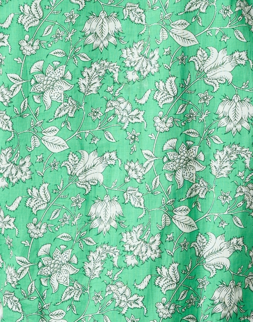 Fabric image - Ro's Garden - Deauville Green Floral Print Shirt Dress