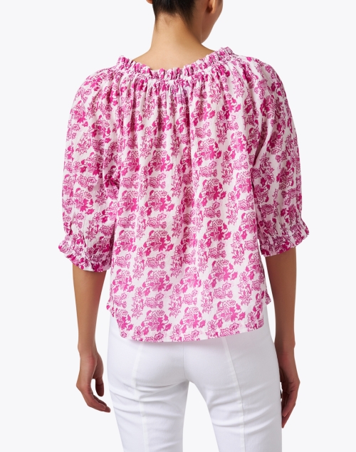 Back image - Ro's Garden - Havana Pink Print Cotton Top