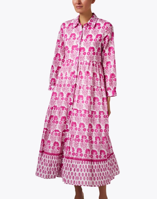 Front image - Ro's Garden - Jinette Pink Print Maxi Dress