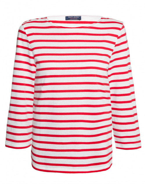 Product image - Saint James - Galathee White and Red Striped Shirt