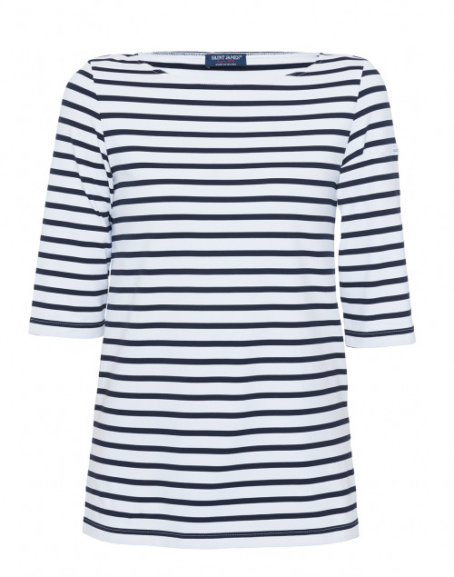 Product image - Saint James - Phare White and Navy Striped Shirt