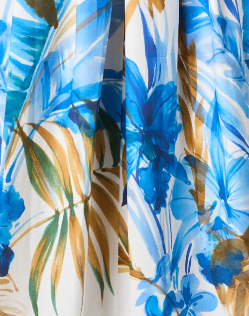Fabric image - Sara Roka - Nidina Blue and White Print Cotton Dress