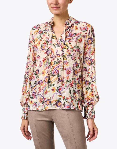 Front image - Weill - Ivory Multi Print Blouse