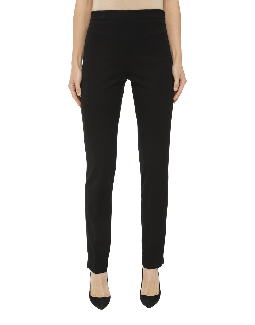Black Stretch Side-Zip Tapered Pant | Fabrizio Gianni
