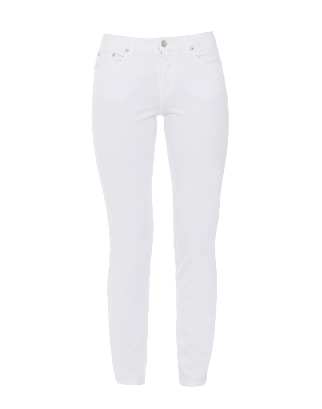 White Stretch Cotton Twill Jeans | Fabrizio Gianni
