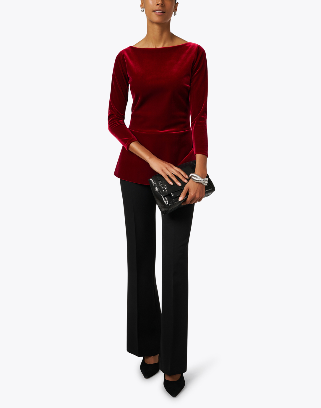 Red velvet hot sale peplum top