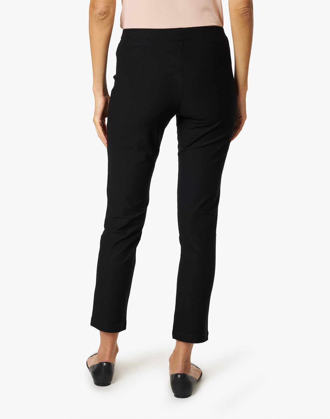 Black Stretch Crepe Slim Ankle Pant | Eileen Fisher