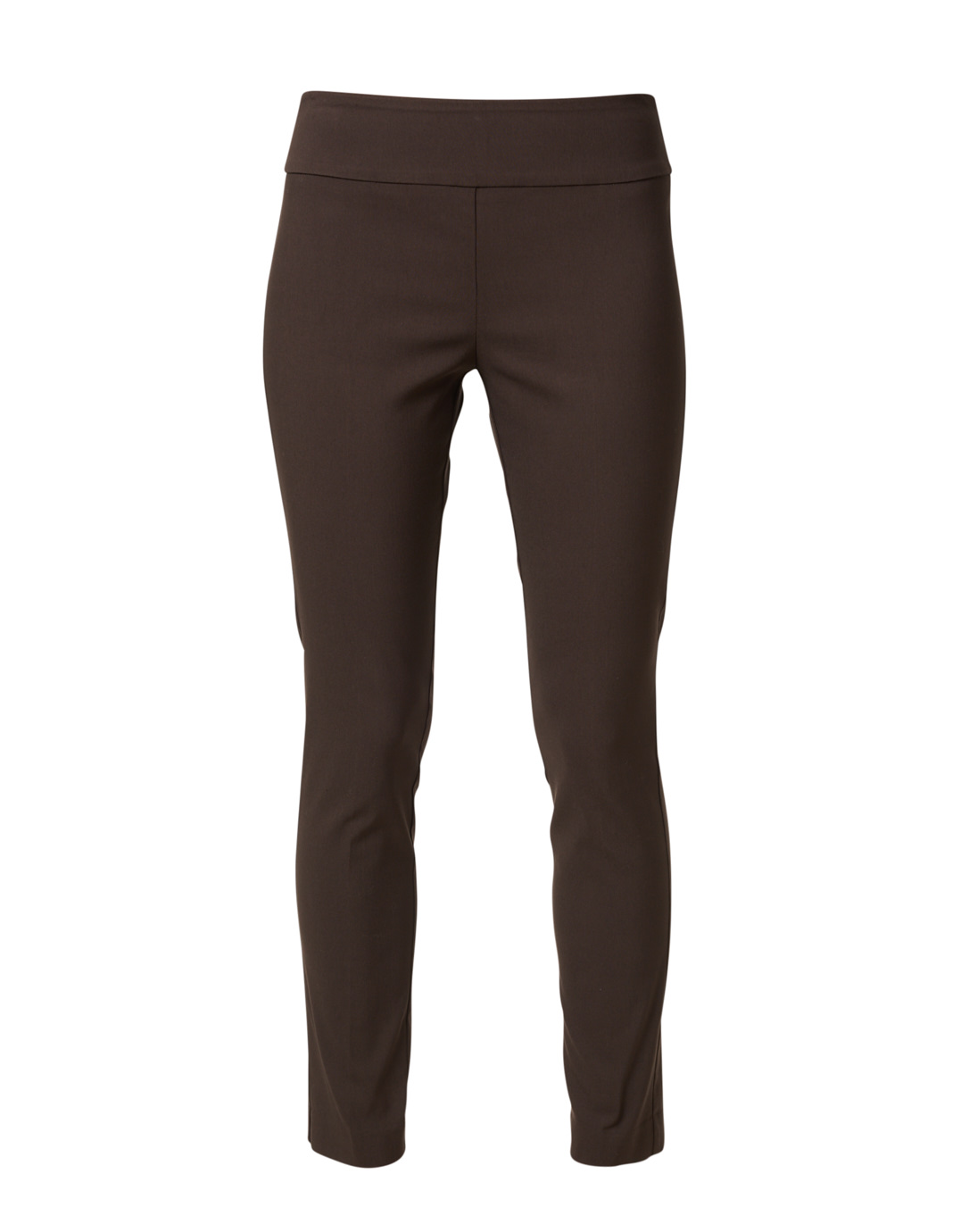 Chocolate Brown Control Stretch Pull On Ankle Pant | Elliott Lauren