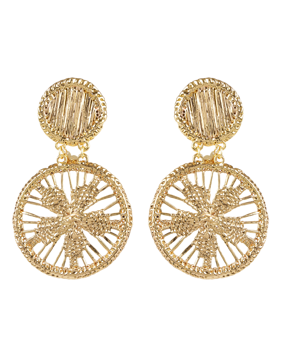 Mercedes Salazar Gold Flower Clip Drop Earrings