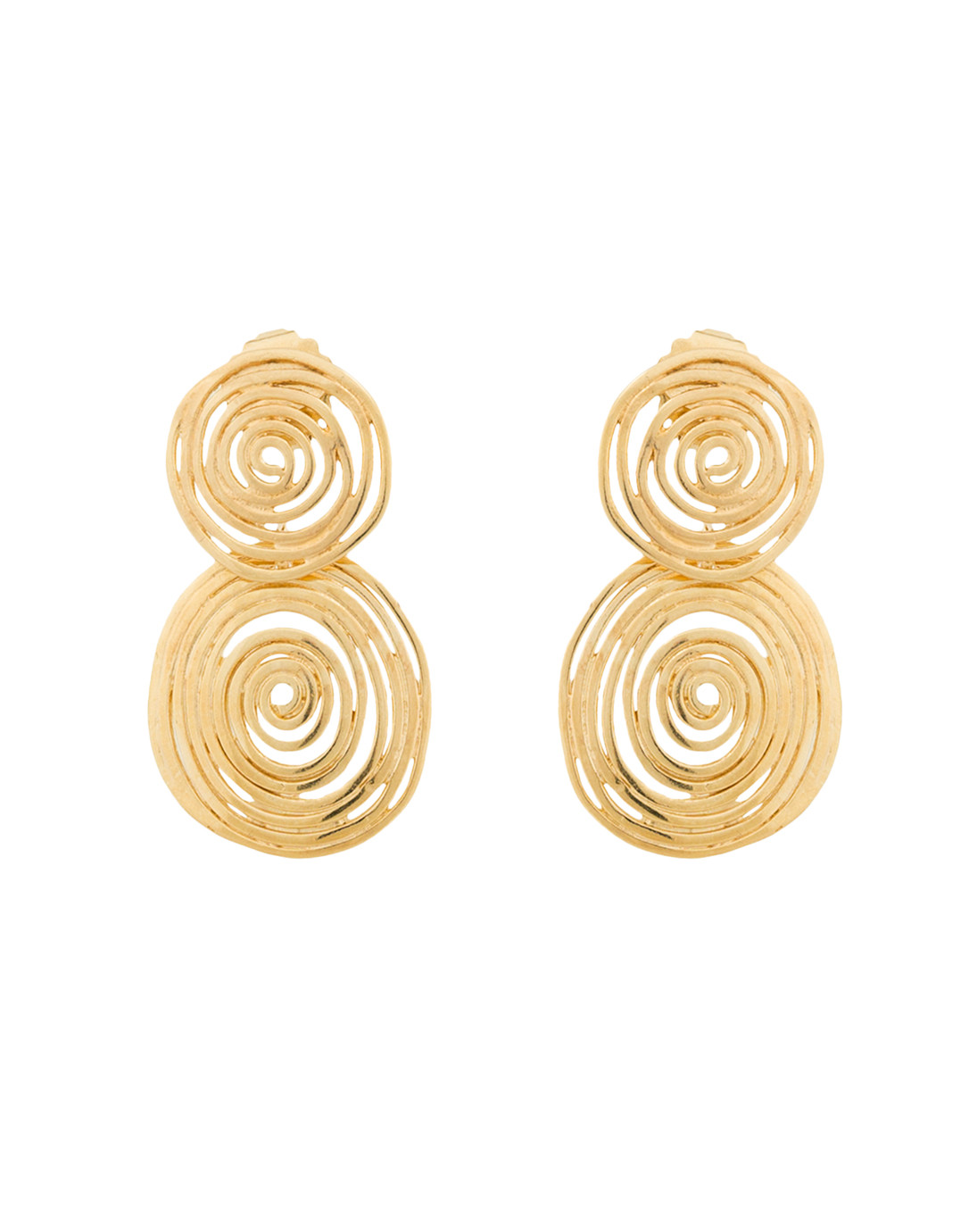 Gold Wave Swirl Small Circle Earrings | Gas Bijoux | Halsbrook