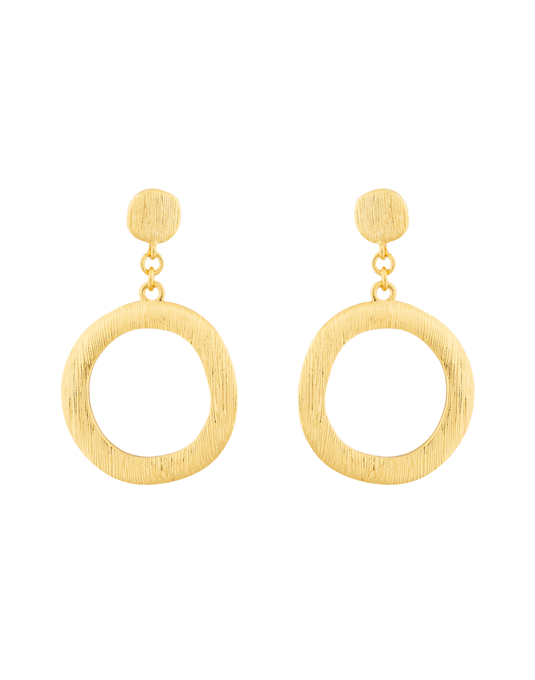 drop hoop earrings gold
