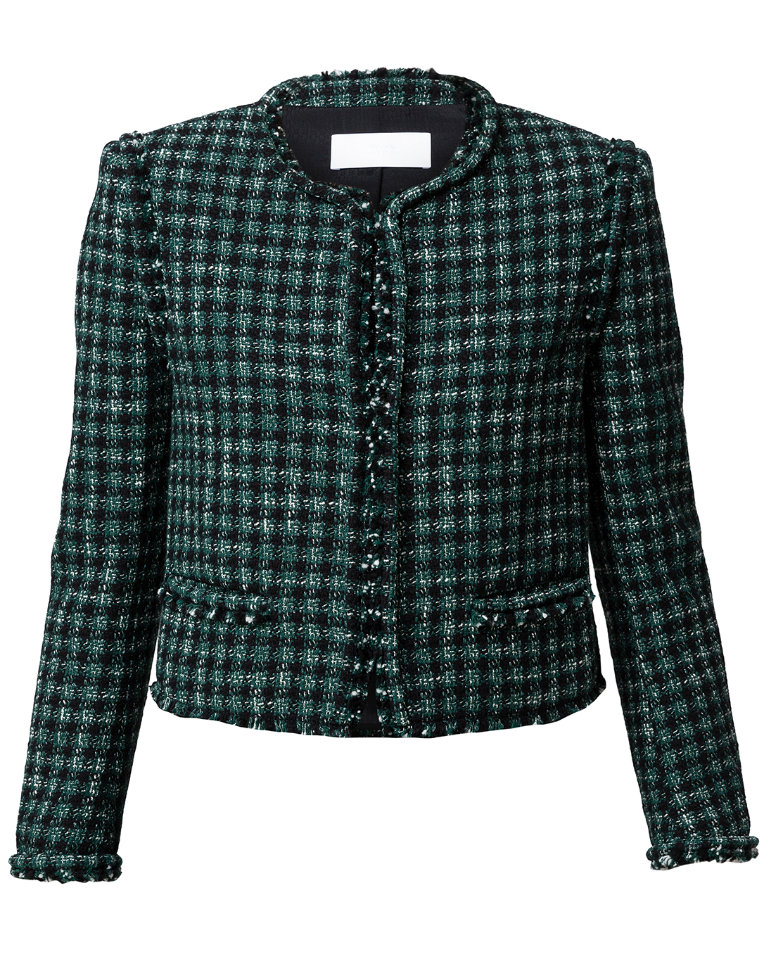 Johella Green Tweed Cropped Jacket 