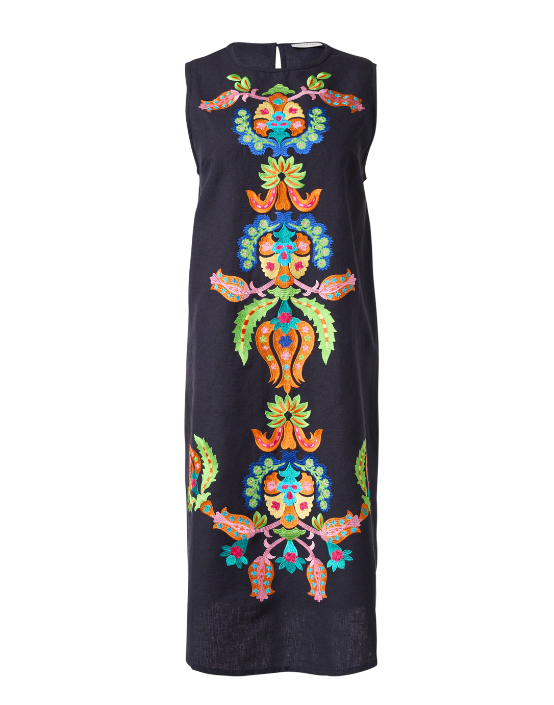 Merida Navy Embroidered Shift Dress | Megan Park