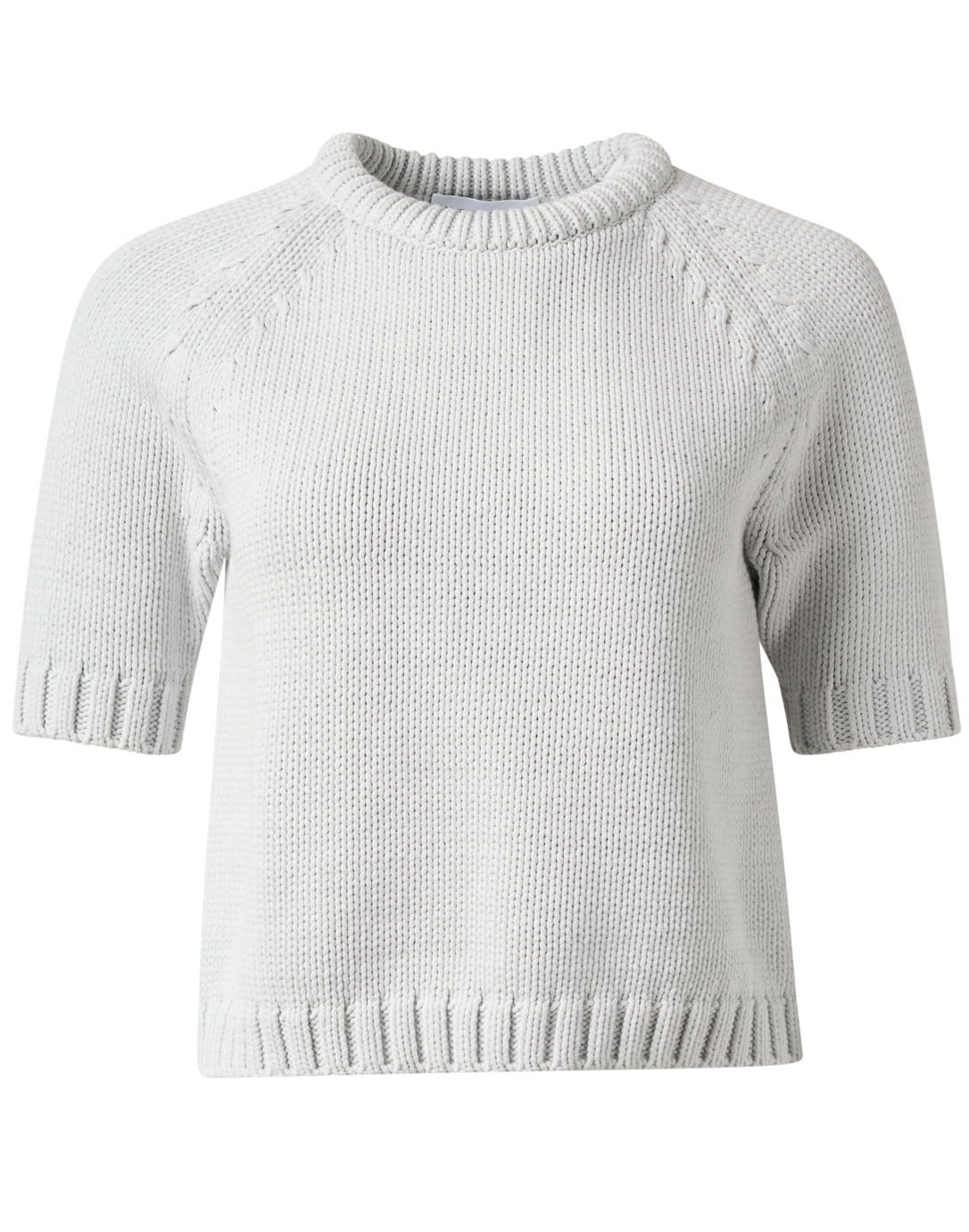 Grey Cotton Short Sleeve Sweater | White + Warren
