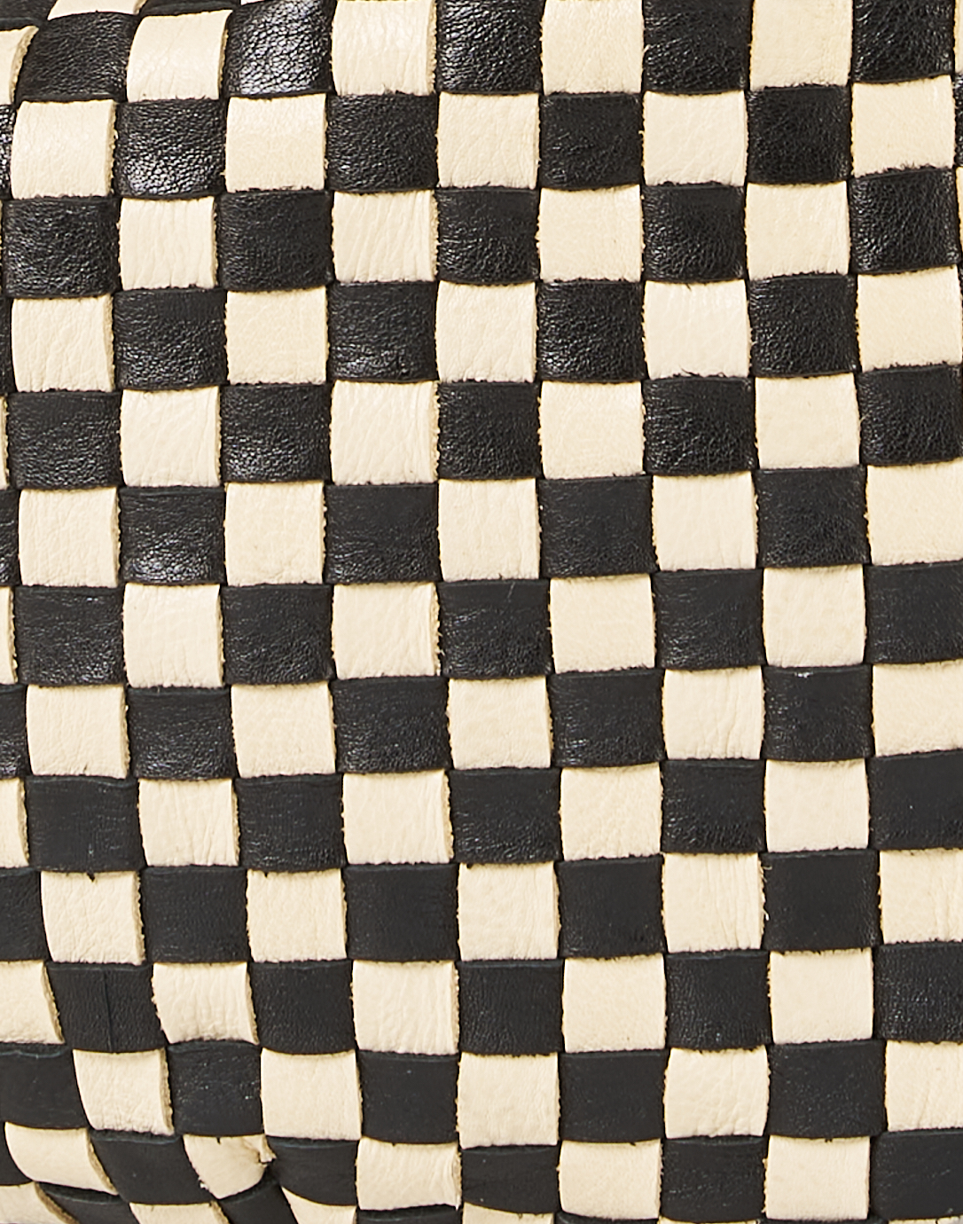 Clare V. Petit Moyen Messenger Black & Cream Woven Checker