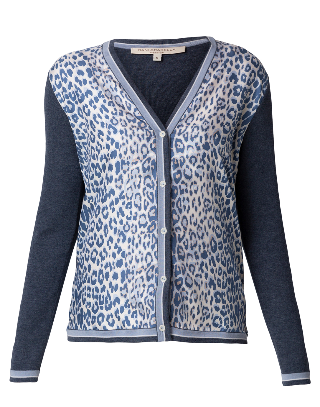 blue leopard cardigan