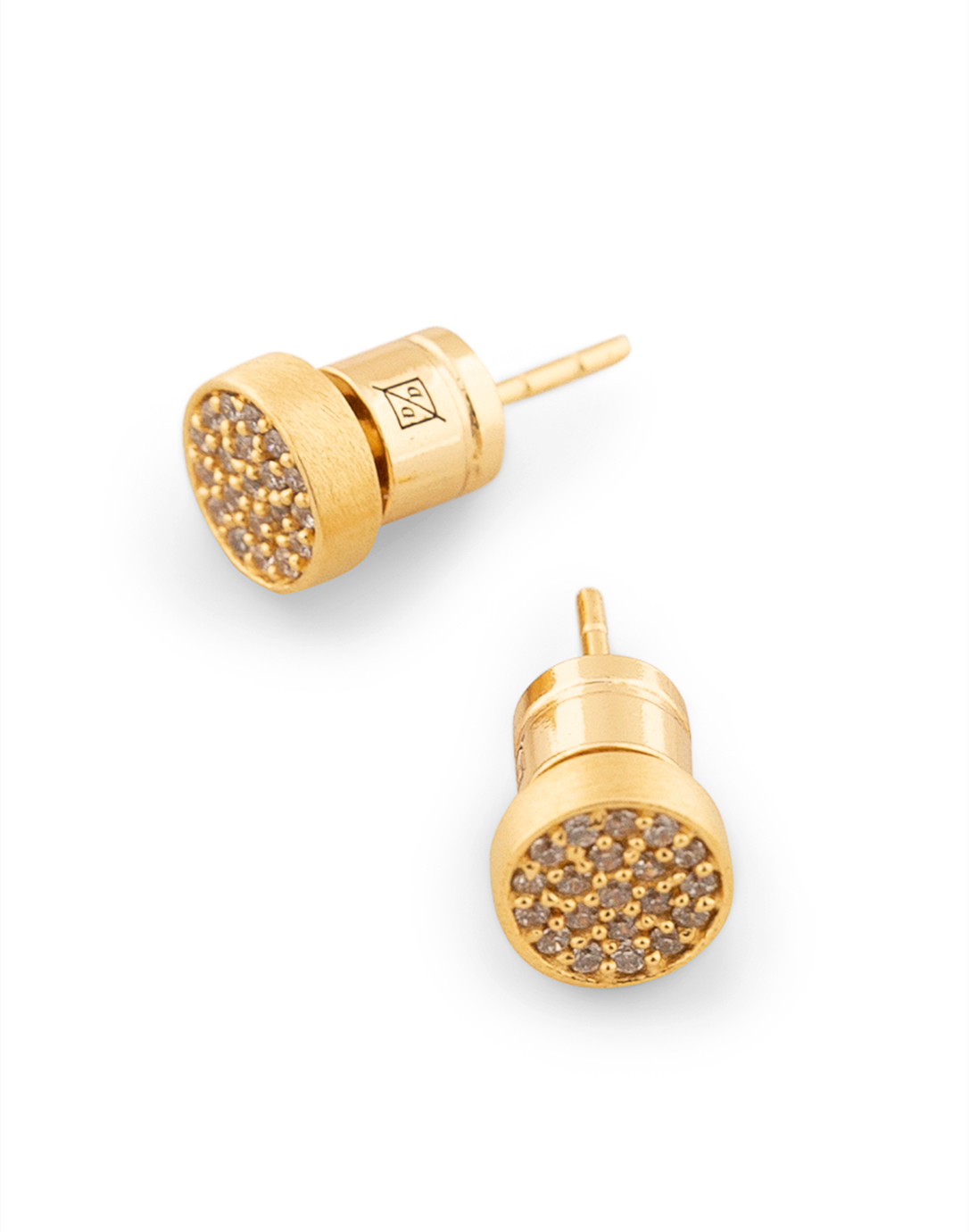 Gold Signature Pave Stud Earrings
