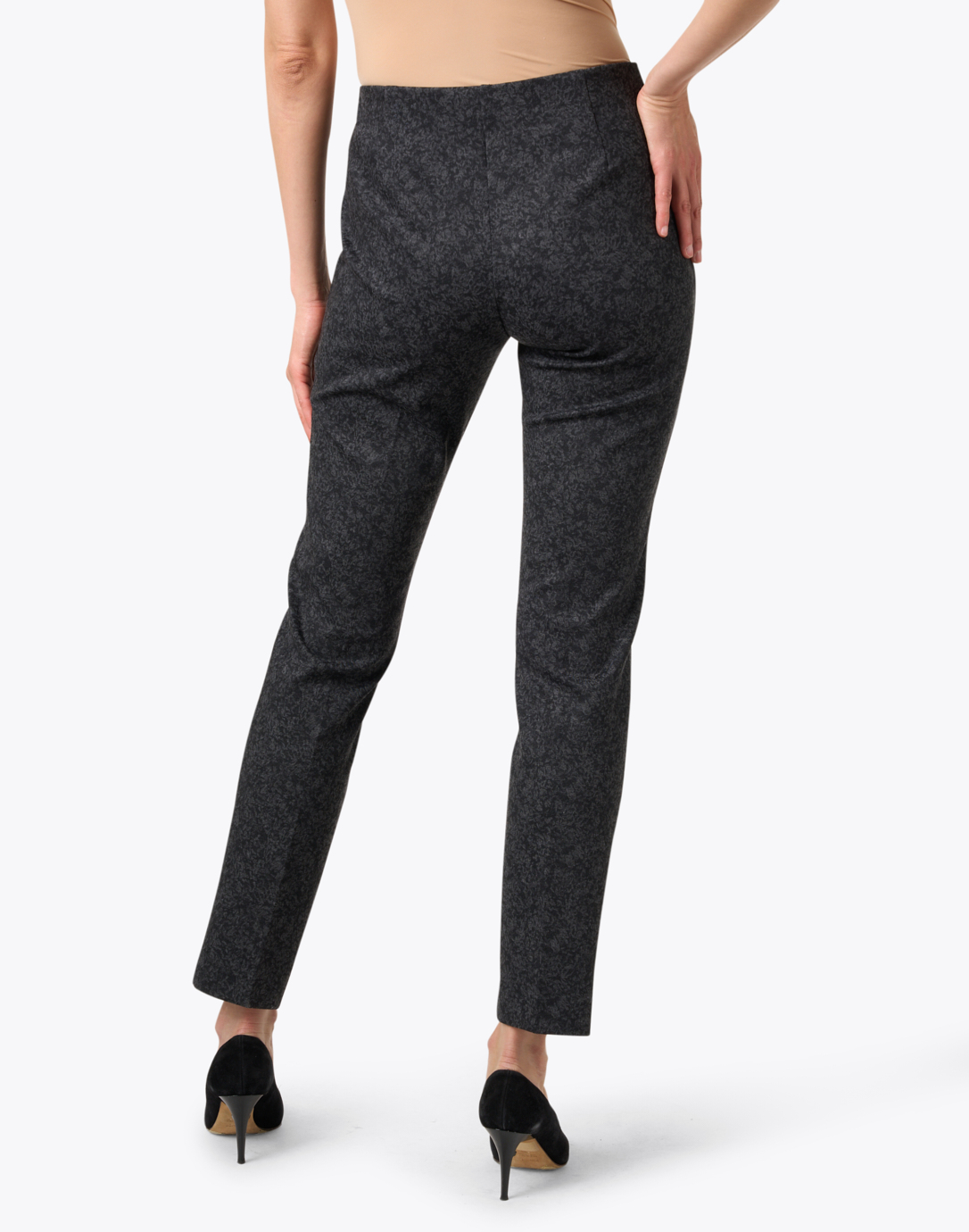 Grey Print Ponte Pull On Pant