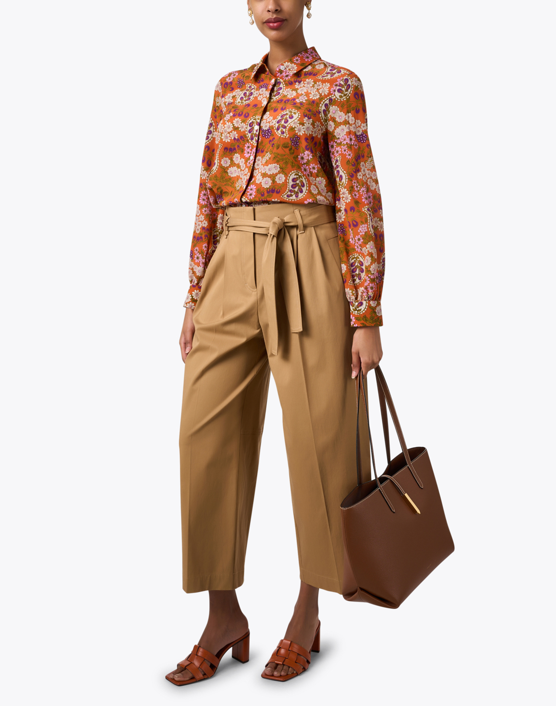 Tenoy Tan Straight Leg Belted Pant