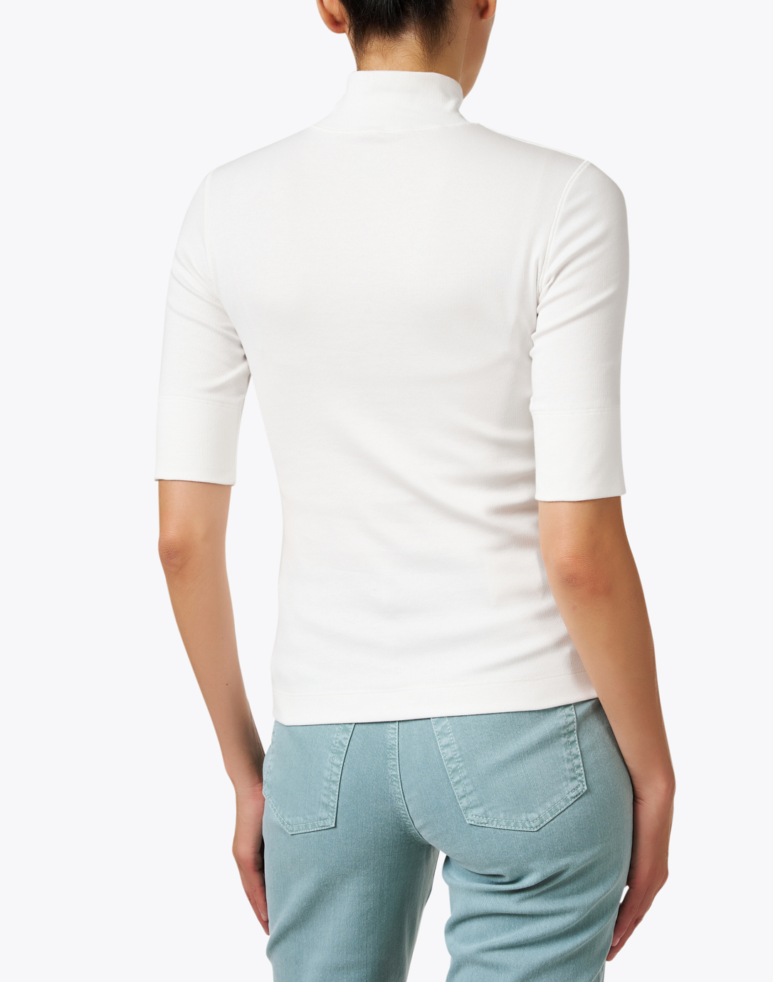 White Mock Neck Top | Marc Cain Sports