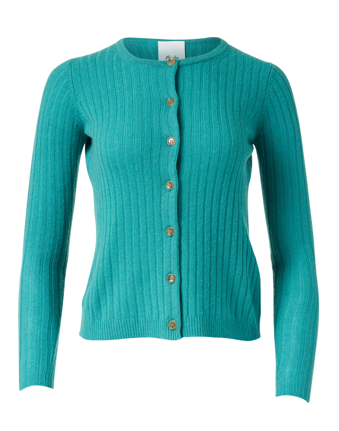 Jade Green Ribbed Wool and Cashmere Cardigan | Allude | Halsbrook