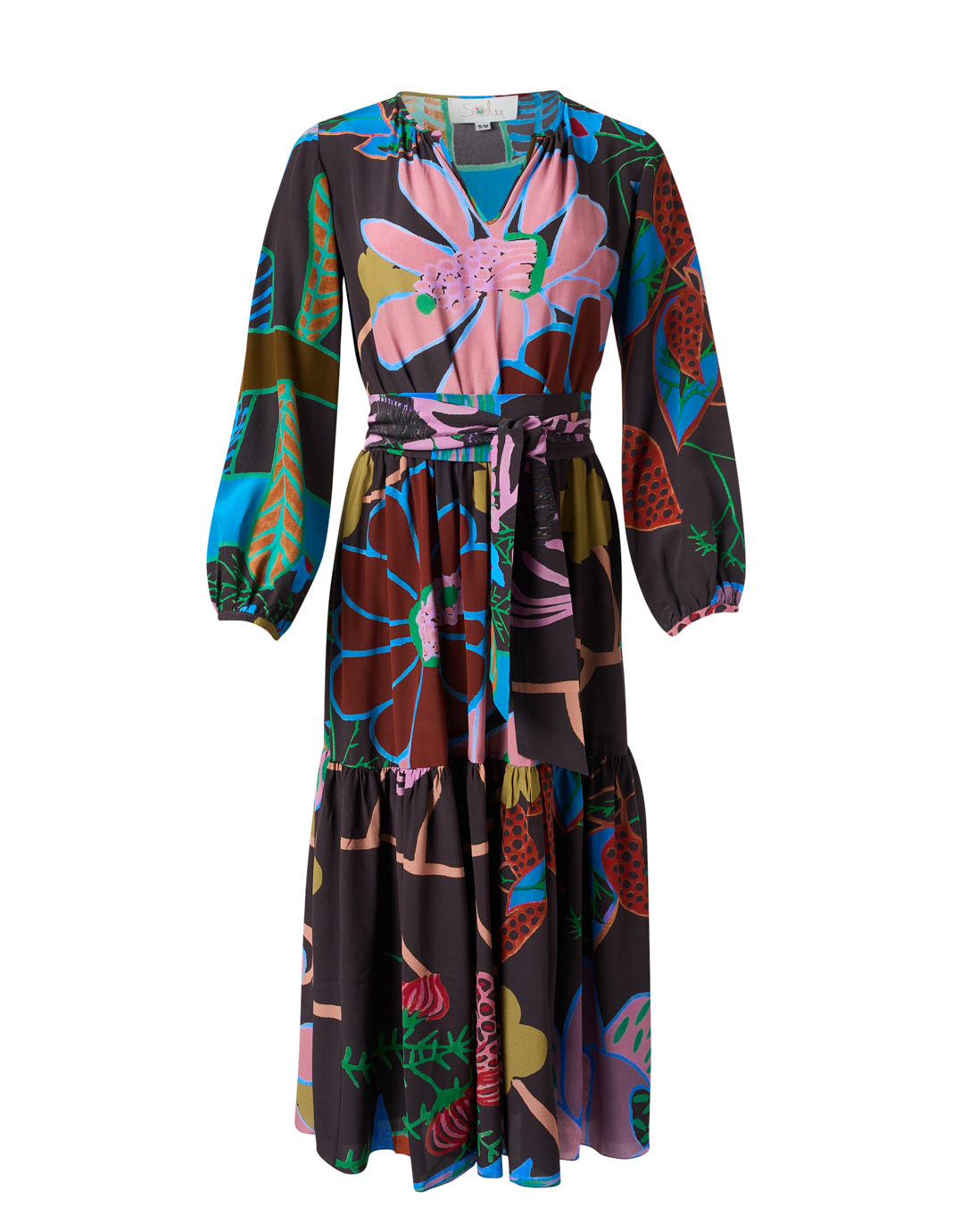 Pauline Multi Print Silk Dress | Soler
