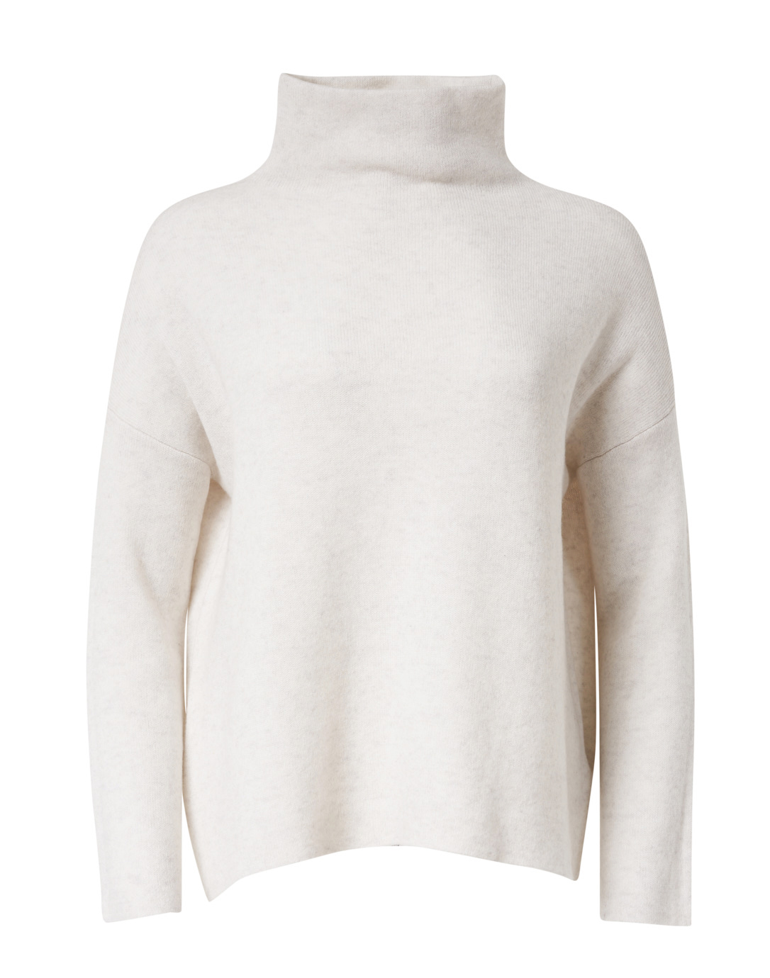 white funnel neck sweatshirt