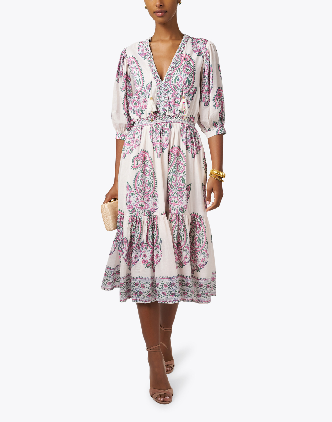 Pippa Pink and Green Paisley Dress | Bell
