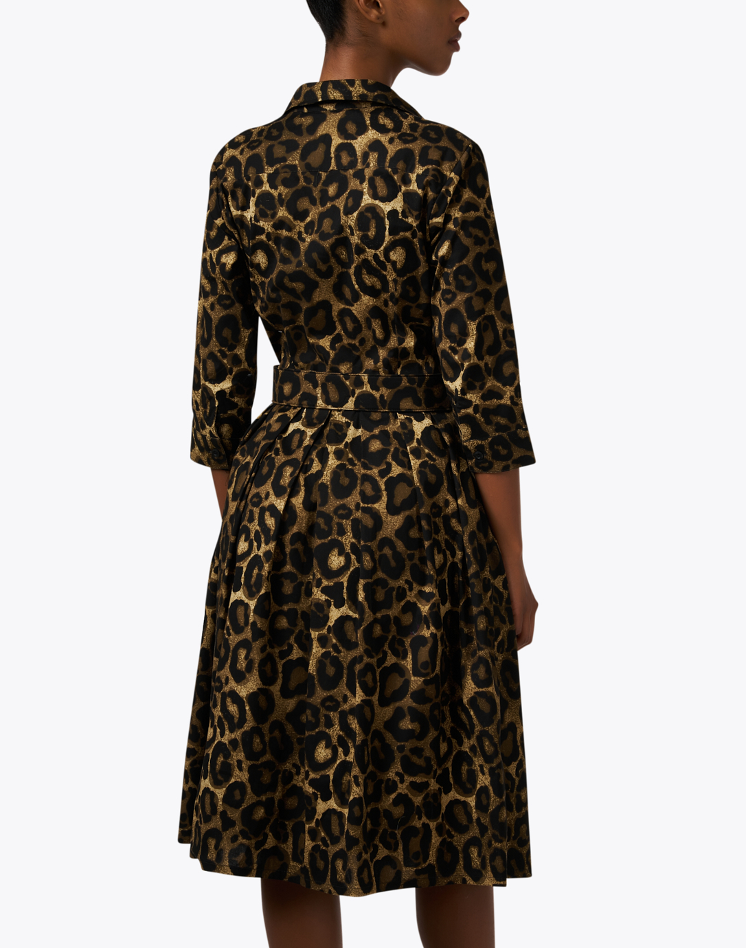 Audrey Leopard Print Stretch Cotton Dress | Samantha Sung